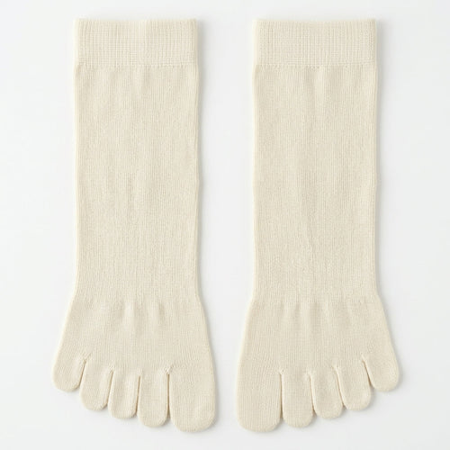 ROMATOKI Anti-Odor Merino 5-Toe Sock in Ivory, women's